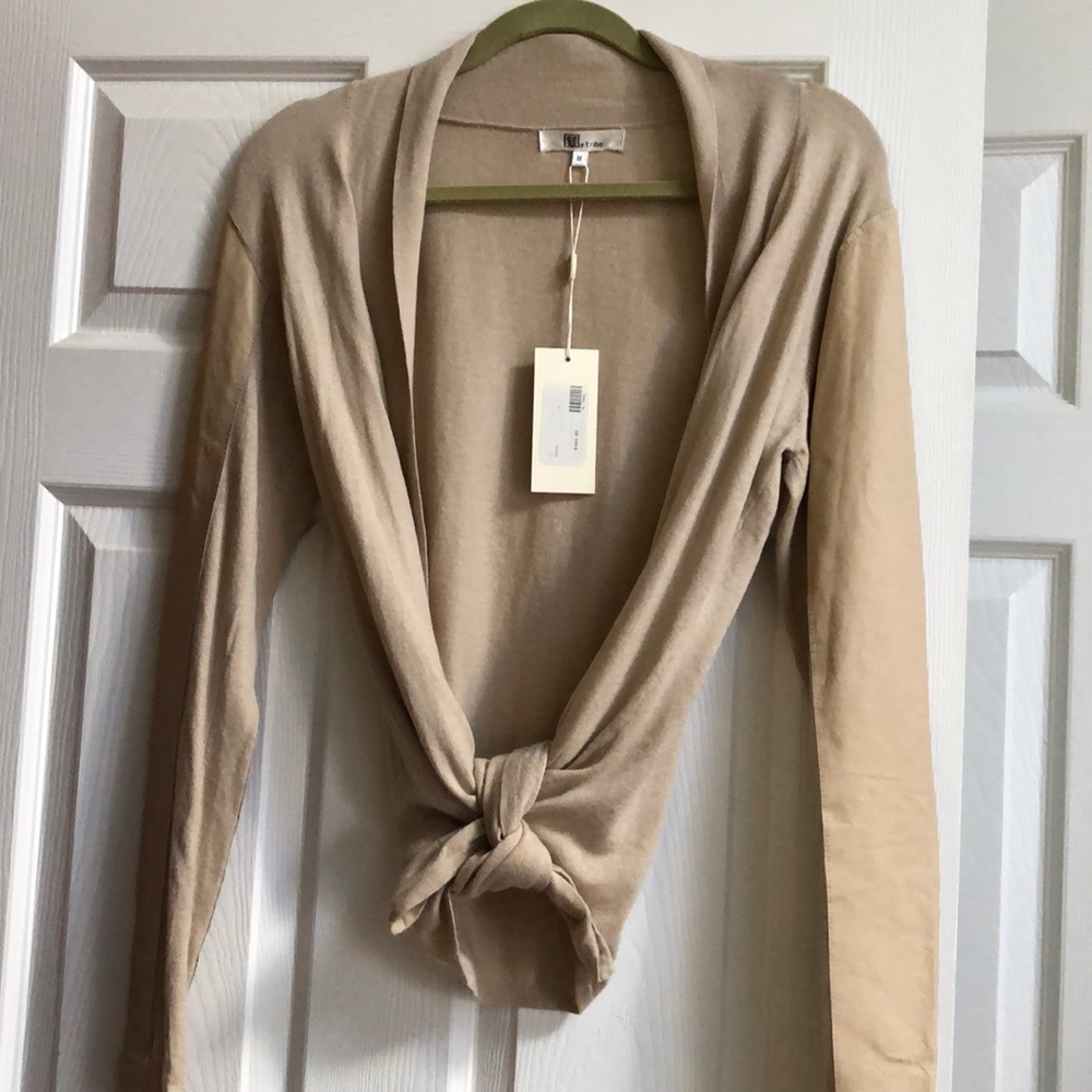 My Tribe knit leather sleeve Cardigan Wrap